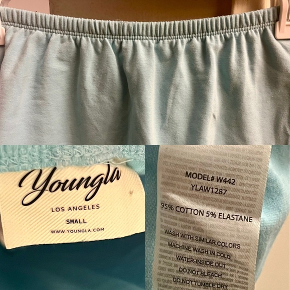 YoungLA Light Baby Blue Cropped Baby Tee and Matching Skort Set- LIKE NEW - Picture 11 of 12